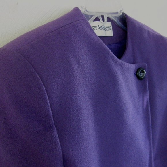 VTG Mary Ann Restivo jacket 4 Purple Asymmetric USA Fitted Blazer Union label - Picture 5 of 6